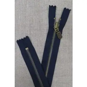 22 cm.lynlås i mørk blå oxyderet YKK - Tilbud lynlåse