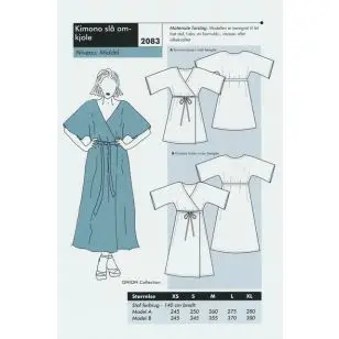 Onion 2083- Kimono slå om-kjole - Snitmønstre Onion til voksne