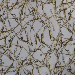 100% viscose med digitalt print i hvid med bælter - 