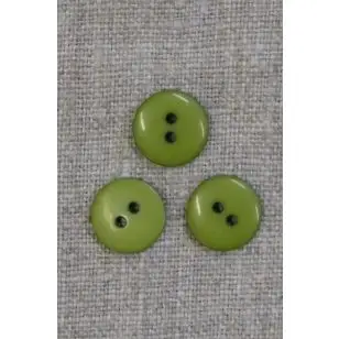 2-huls knap i lime-grøn 13 mm. - Knapper Grøn, gul og orange