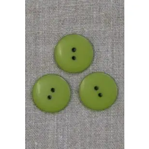 2-huls knap i lime-grøn 23 mm. - Knapper Grøn, gul og orange
