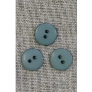 2-huls knap i vandgrøn 13 mm. - Knapper Blå, turkis og petrol