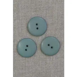 2-huls knap i vandgrøn 28 mm. - Knapper Blå, turkis og petrol