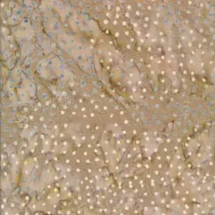 Afklip Patchworkstof batik med prikker i lysebrun pudder 50x55 cm. - Afklip patchwork