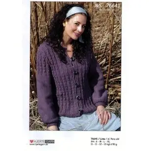 76641 Jakke m/kædemønster - Pind 4-4½