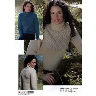 76642 Sweater m/rudemønster - Pind 4-4½