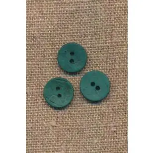 Kokos knap i flaskegrøn 12 mm. - Træ- og Horn-knapper