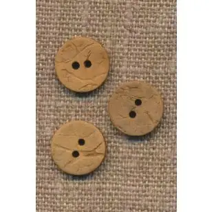 Kokos knap i lys carry 12 mm. - Træ- og Horn-knapper