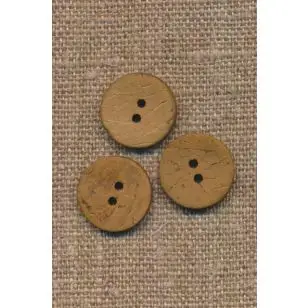 Kokos knap i lys carry 15 mm. - Træ- og Horn-knapper