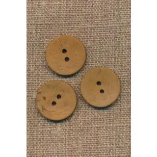 Kokos knap i lys carry 20 mm. - Træ- og Horn-knapper