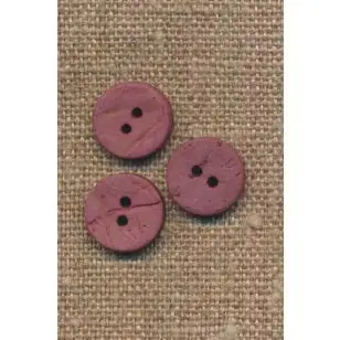 Kokos knap i mørk rosa 12 mm. - Træ- og Horn-knapper