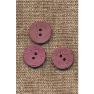 Kokos knap i mørk rosa 15 mm. - Træ- og Horn-knapper