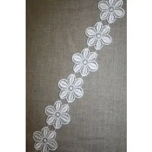 Bånd m/marguerit stor, hvid - Div. bånd