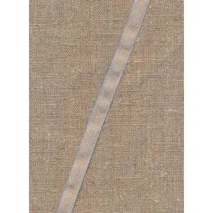 Hør bånd med babylyseblå kant, 10 mm. - 