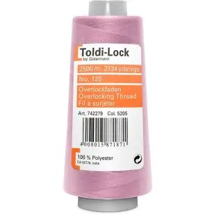 Overlocktråd 2500 meter i rosa | Toldi-Lock - Overlock tråd