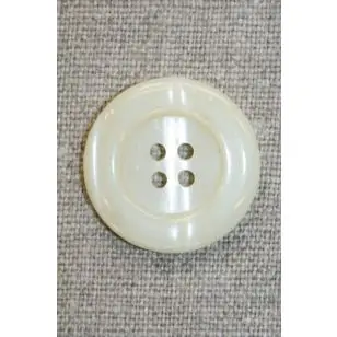 Off-white 4-huls knap, 25 mm. - Tilbud knapper