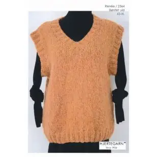 2364 Renée Vest i Børstet uld | Hjertegarn - Strikopskrifter Dame
