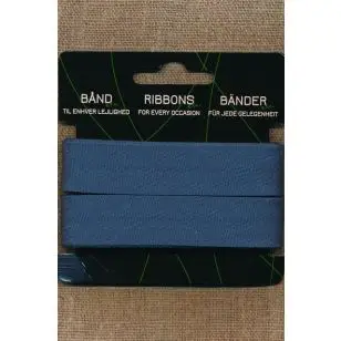 5 meter bomulds-skråbånd, petrol-blå - Skråbånd 5 meter kort