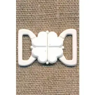 Bikini-lukning i hvid plast 13 mm. - Tilbehør til BH og undertøj