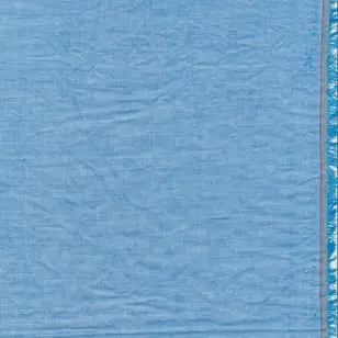 Let krøllet bomulds-voil meleret i turkisblå - Ensfarvet bomuld