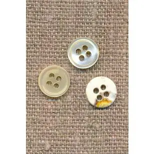 Offwhite 4-huls knap 9,5 mm. i perlemor - Perlemorsknapper