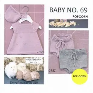 Hæfte baby no. 69 - Trøje - Bloomers - Kjole og kyse - Strikopskrifter baby