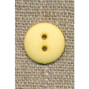 2-huls knap lys gul 15 mm. - Knapper Grøn, gul og orange
