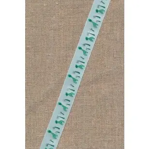 Blankt bånd i mint med giraffer - Børnebånd