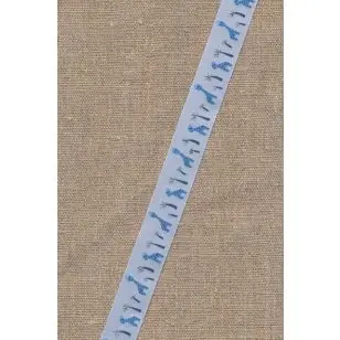 Blankt bånd i lyseblå med giraffer - Børnebånd