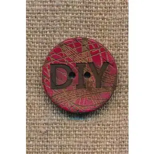 Kokos knap i rød DIY 23 mm. - Knapper Rød/lyserød/lilla