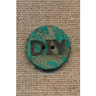 Kokos knap i irgrøn DIY 23 mm. - Knapper Grøn, gul og orange