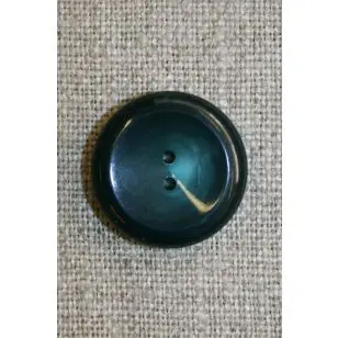 2-huls knap petrol/flaskegrøn, 20 mm. - Knapper Grøn, gul og orange