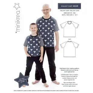 66220 Minikrea Raglan T-shirt til dreng/herre - Snitmønstre Minikrea