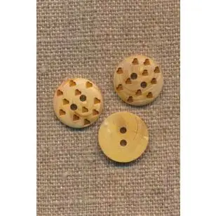 Træknap med små hjerter, 15 mm. - Børneknapper