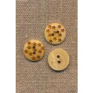 Træknap med små stjerner, 15 mm. - Børneknapper