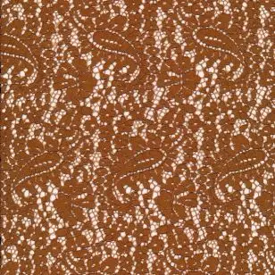 Fast blonde med blomst og sjalsmønster i rust - Div. Blonder