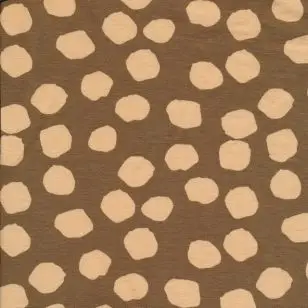 Viscose jersey med uens bomber i brun - Viscose jersey mønstret