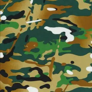 Bomuld i camuflage/army print i flaskegrøn, grøn og hvid - Div mønstret bomuld