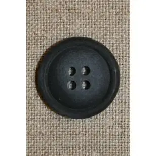 Blå meleret 4-huls knap - Knapper Blå, turkis og petrol