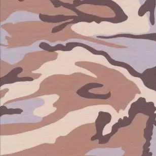 Bomuld/lycra økotex m/army-print i brun - Børnestof