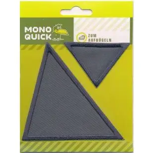 Strygemærker med 2 3-kanter i grå - Reparationslapper