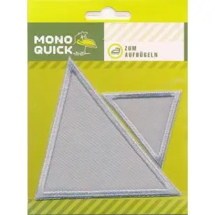 Strygemærker med 2 3-kanter i lysegrå - Reparationslapper